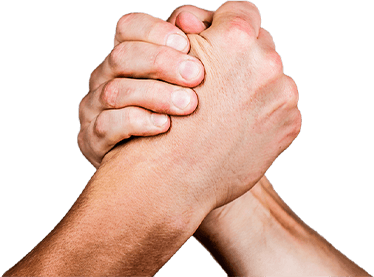 Hands clasped together